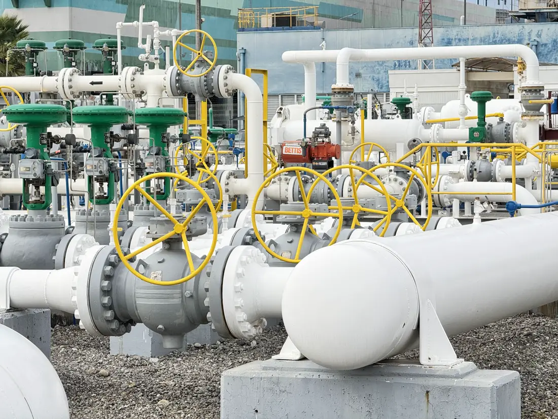 Válvulas de una estación de Electrogas